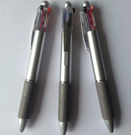 Wholesale cheap multi color three refill color plastic pen