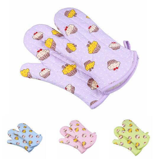 Cartoon printing oven glove Cotton twill hot set microwave oven gloves
