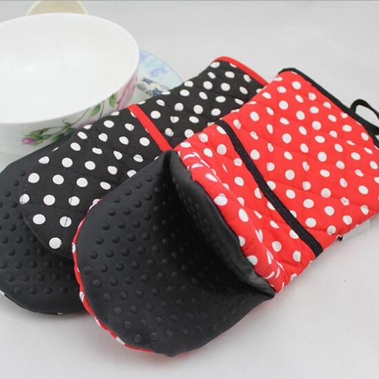 Hot sale dot printing resitant high temperature and anti-skid silicone glove for oven microwave