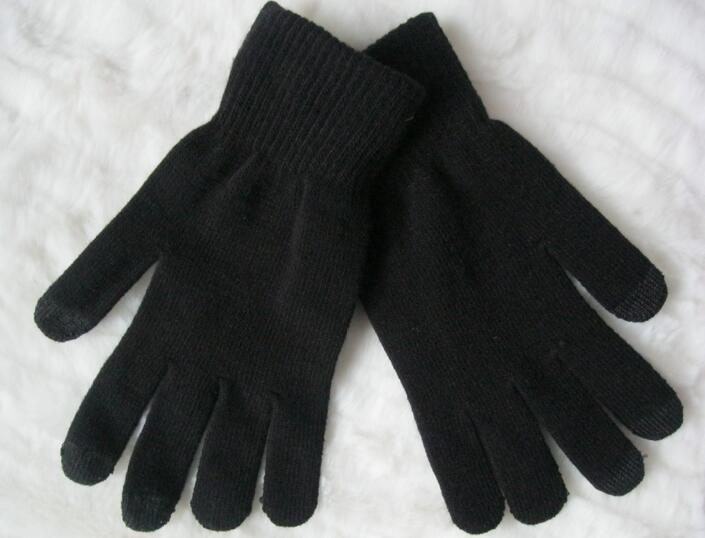Wholesale black color unisex smart touch screen glove for ipad or iphone