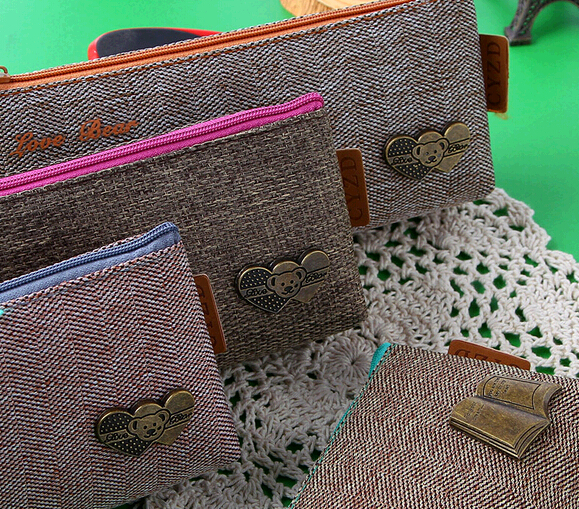 Wholesale good quality canvas cosmetic bag and pencil bag