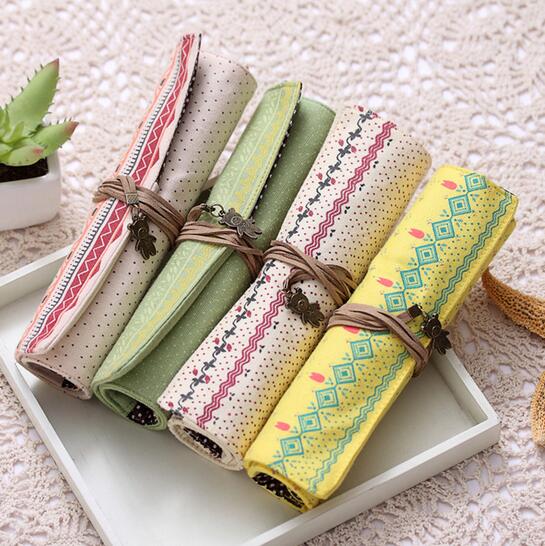 Wholesale good quality roll style pencil case, roll pencil bag