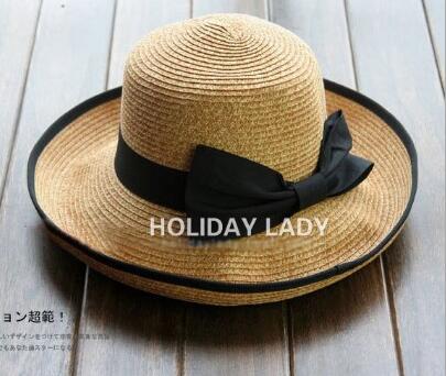 Wholesale yellow clor straw hat and straw cap with bowknot
