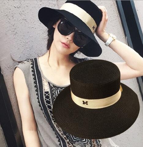 Wholesale faashion M logo straw hat and straw cap