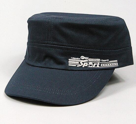 Wholesale black color custom logo sport logo flat cap, flat hat/