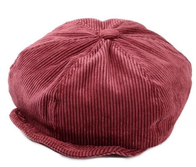 Wholesale london style corduroy material octagon shape beret