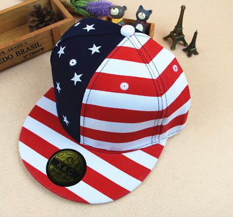 Wholesale usa style star and stripe shape hip hop cap