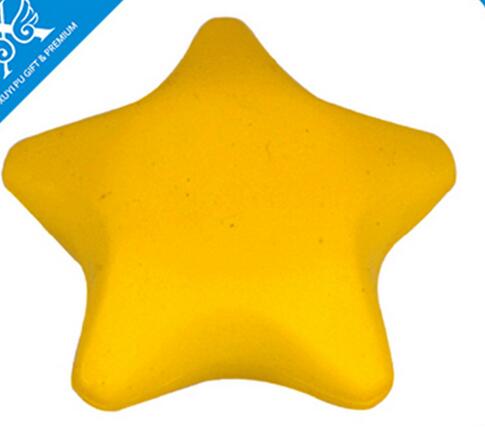 Wholesale yellow color star shape pu stress ball
