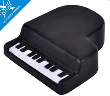 Wholeasle black color piano shape pu stress ball