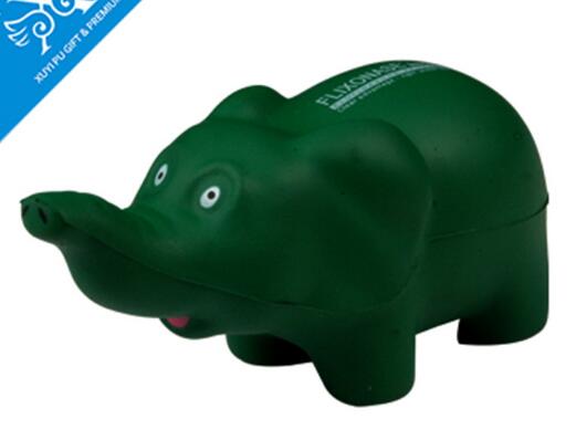 Wholesale green elephant shape pu stress ball