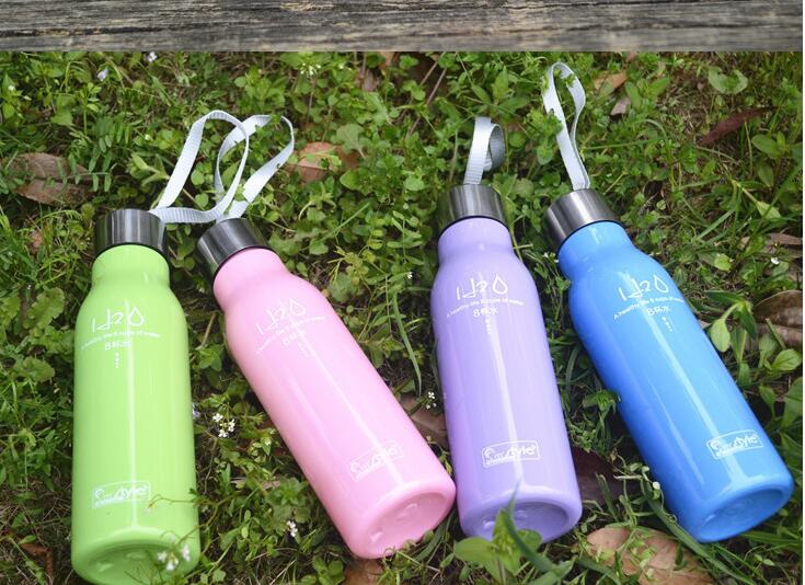 Wholesale H20 soda bottles shape cup with rope