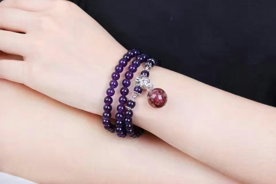 Wholesale 3 circle purple color essencial oil diffuser bracelet