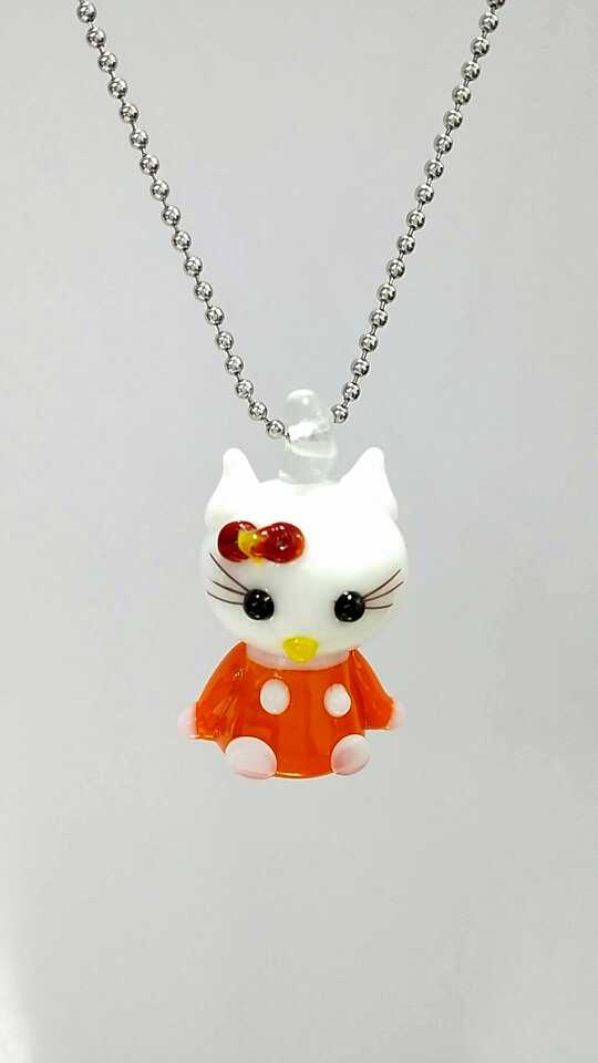 Wholesale ceramic orange cat shape essencial oil diffuser necklace