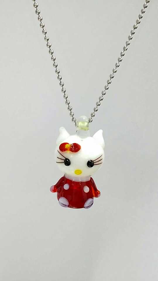 Wholesale ceramic red cat shape essencial oil diffuser necklace