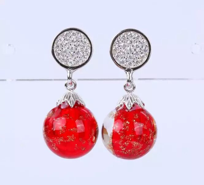 Wholesale red color bottle essencial oil diffuser earring