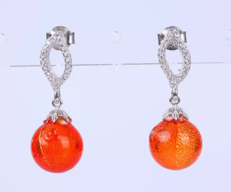 Wholesale orange color bottle essencial oil diffuser jewelry earring