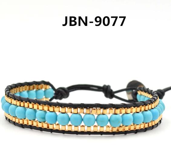 Wholesale turquoise diy leather wrap bracelet