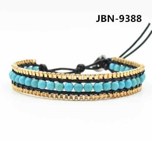 Wholesale 4mm turquoise leather wrap bracelet