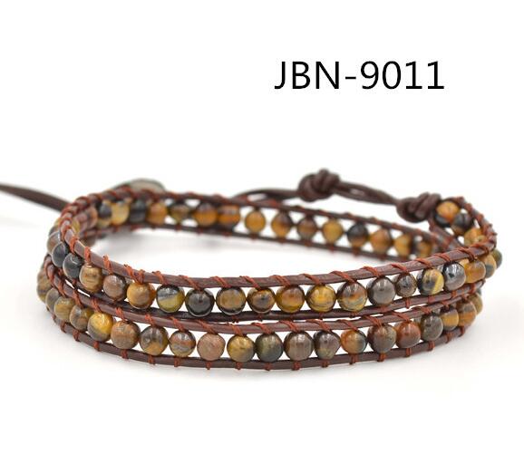 Wholesale customized style tigerite wrap leather bracelet