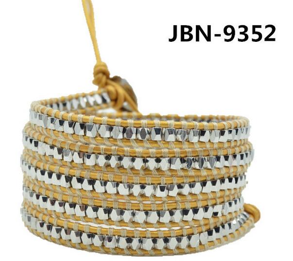 Wholesale gold color  5 wrap leather bracelet