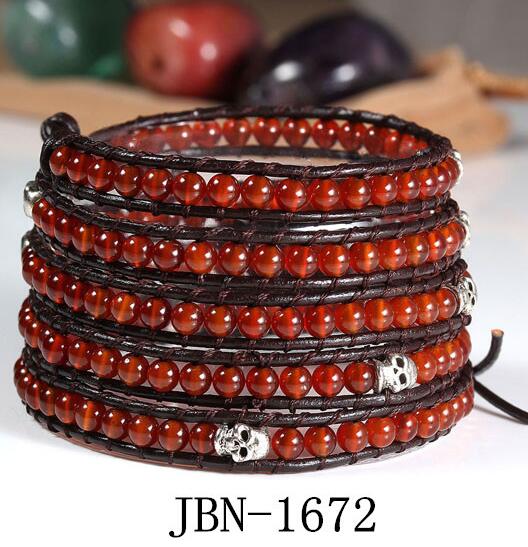 Wholesale red color stone wrap bracelet