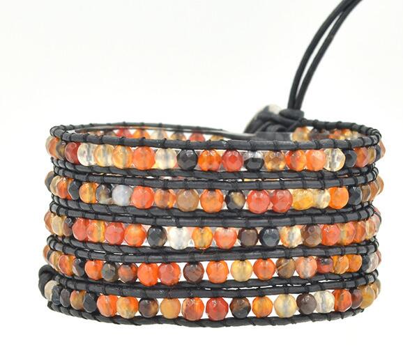 Wholesale colorful color red stone wrap bracelet