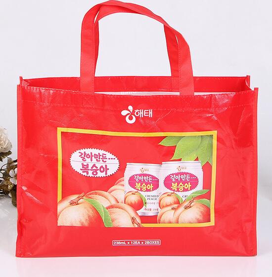 Wholesale red color lamination cover customized non woven bag