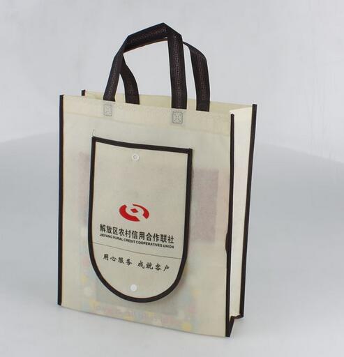Wholesale white color folding non woven bag