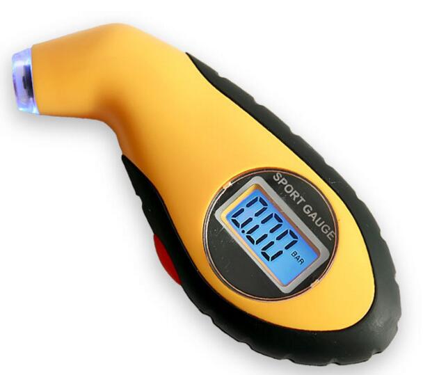Wholesale yellow abs color 2 in 1 function with led light digital tire gauge