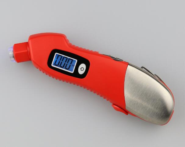 Wholesale promotional red color with knife and led light digital tire pressure gauge