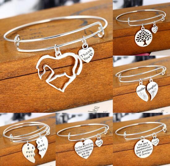 Promotional cheap style heart shape zinc alloy christmas bracelet
