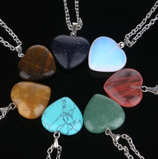 Wholesale turquoise stone heart shape necklace
