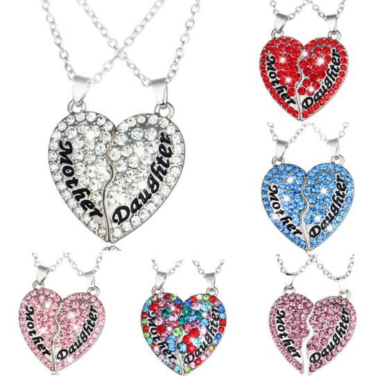 Wholesale mother and daughter heart shape necklace