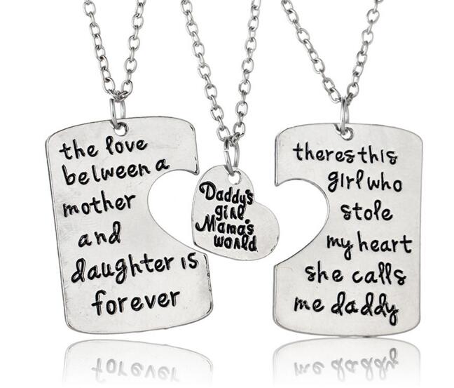 Wholesale mother and daughter and daddy set necklace
