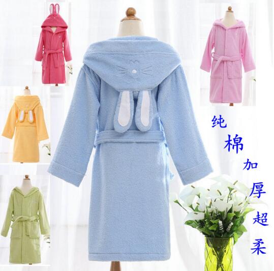 Good quality luxury cotton children bathrobe for girl or boy swimming or home