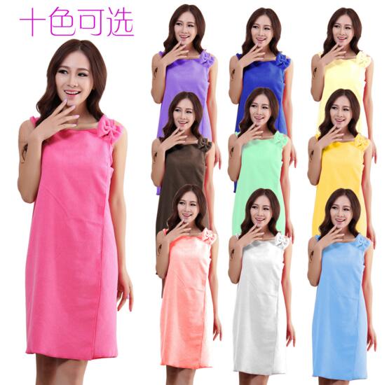 Ten colors microfiber bathrobe dressing robe with bowknot on the shoulder for woman