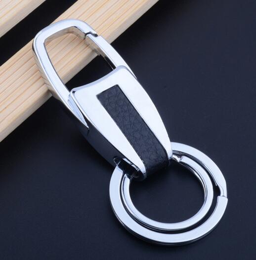 With carabiner function car leather keychain