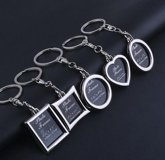 Square and heart and rectangle shape photo keychain