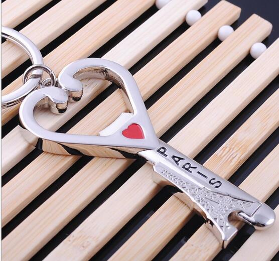 Wholesale heart and Eiffel Tower shape metal keychain