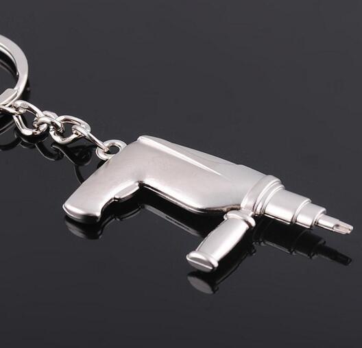 Personalize gun shape metal keychain