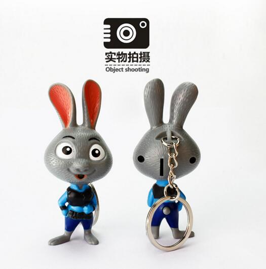 Promotional rabbit shape with sound and led keychain