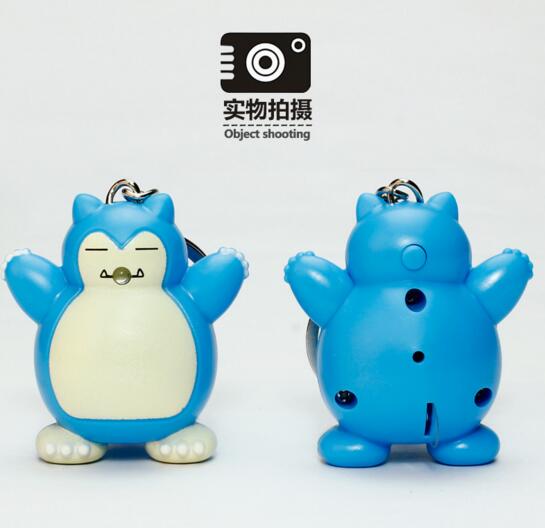 Promotional Snorlax shape with sound and led keychain
