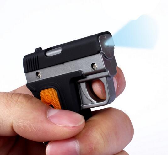 Promotional gun shape with sound and led keychain