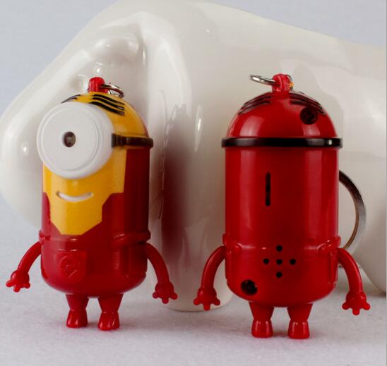Promotional Despicable Me shape with sound and led keychain