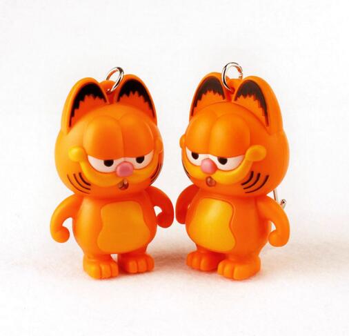 Promotional cat shape with sound and led keychain 