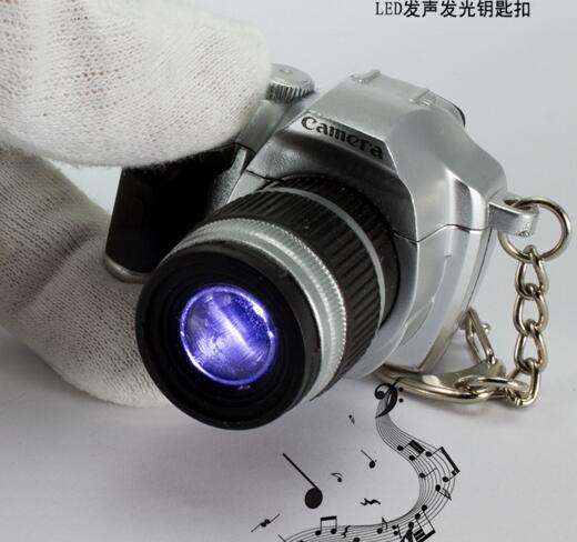 Promotional camera shape with sound and led keychain