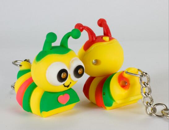Promotional bee shape with sound and led keychain