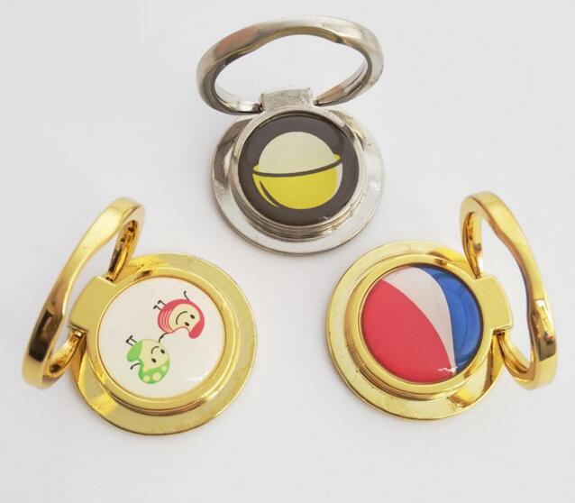 Promotional custom epoxy logo gold color finger ring phone holder