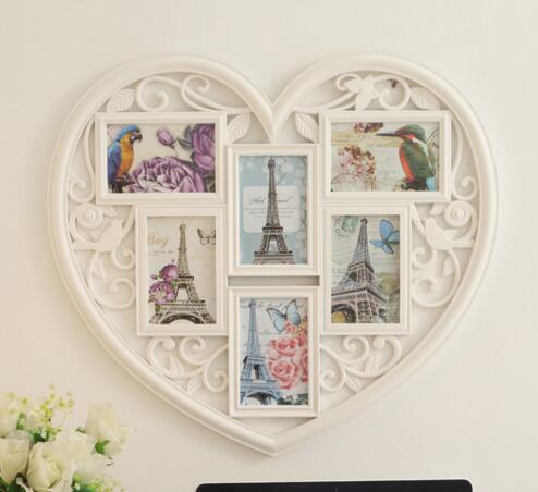 Promotional heart shape 6pcs 6 inch family and friend photo frame