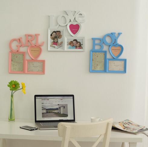Promotional love and boy and girl shape friend and family photo frame